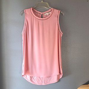 LOFT - Pink Sleeveless Tank Top, Size Large